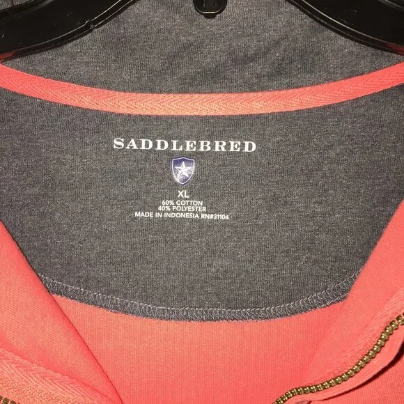 NWOT Saddlebred Red 1/4 Zip LS Pullover XL - Picture 2 of 3